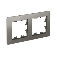 ATLASDESIGN AIR 2-постовая РАМКА, СТАЛЬ/дымчатый черный Systeme Electric ATN220902