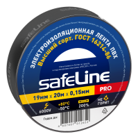 Изолента ПВХ черная 19мм 20м Safeline SafeLine 9366