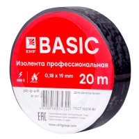 Изолента класс А (профессиональная) 0.18х19мм 20м черная Simple EKF plc-iz-a-b