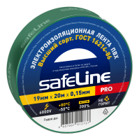 Изолента ПВХ зеленая 19мм 20м Safeline SafeLine 9370