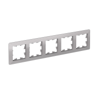 ATLASDESIGN AIR 5-постовая РАМКА, АЛЮМИНИЙ/дымчатый черный Systeme Electric ATN220305