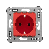 Avanti Розетка в стену, 2P+E, с защитными шторками, ''Красный квадрат'' DKC 4401003