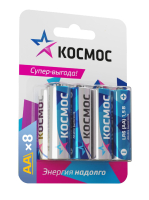 Батарейка LR6 (AA) 1.5V Alkaline 8BL, Космос KOCLR6BL8