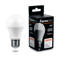 Лампа светодиодная LED 9вт Е27 белый Feron.PRO FERON LB-1009 38027