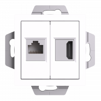 ATLASDESIGN РОЗЕТКА двойная HDMI+RJ45, кат.5Е, механизм, БЕЛЫЙ Systeme Electric ATN000182