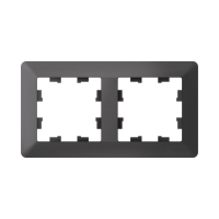 ATLASDESIGN AIR 2-постовая РАМКА, БАЗАЛЬТ/дымчатый черный Systeme Electric ATN221402