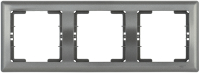 Рамка 3 местная горизонтальная BOLERO антрацит IEK EMB30-K95