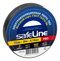 Изолента ПВХ черная 15мм 20м Safeline SafeLine 9360