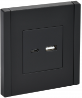 FORTE&PIANO Розетка USB A+C 3.1А FP150 черный IEK FP-U22-D31-K02