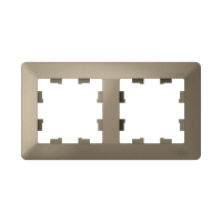 ATLASDESIGN AIR 2-постовая РАМКА, ШАМПАНЬ/дымчатый черный Systeme Electric ATN220502