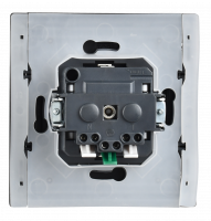 FORTE&PIANO Розетка 1-местная с заземлением с защитными шторками и крышкой безвинтовое крепление 16А IP44 FP319 серый IEK FP-R16-16-1-44-K03