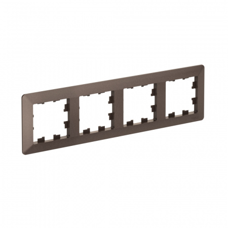 ATLASDESIGN AIR 4-постовая РАМКА, МОККО/дымчатый черный Systeme Electric ATN220604