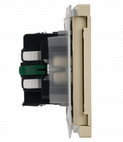 FORTE&PIANO Розетка 1-местная с заземлением с защитными шторками и крышкой безвинтовое крепление 16А IP44 FP419 ваниль IEK FP-R16-16-1-44-K10