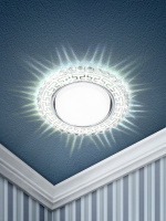 Светильник точечный декоративный cо светодиодной подсветкой GX53, зеркальный DK LD38 SL ЭРА Б0037392