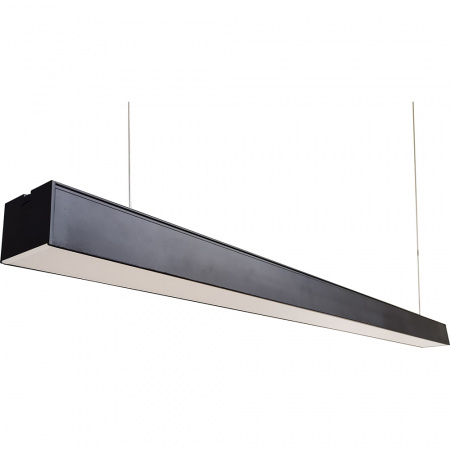 Светильник светодиодный ДПО-48вт 4000К 5760Лм линейный рассеиватель матовый в алюминиевом корпусе черный FERON AL4035 48586