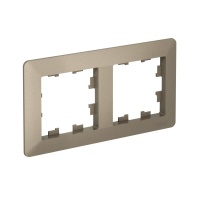 ATLASDESIGN AIR 2-постовая РАМКА, ШАМПАНЬ/дымчатый черный Systeme Electric ATN220502