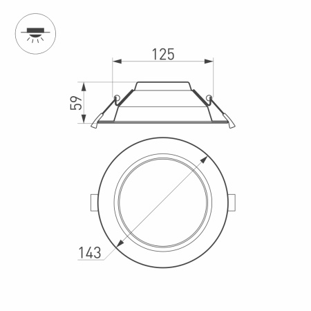 Светильник IM-CYCLONE-R145-14W Day4000 (WH, 90 deg) (ARL, IP40 Металл, 3 года) Arlight 023205(2)