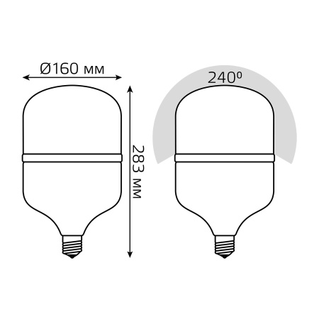 Лампа светодиодная LED 60 Вт 5400 лм 4000К AC180-240В E27 цилиндр Т160 нейтральный Elementary GAUSS 63226