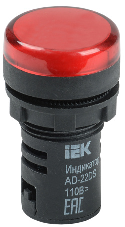 Лампа AD22DS LED матрица 22мм красная 24В AC/DC IEK BLS10-ADDS-024-K04