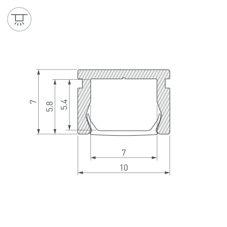 Профиль PIK-1007-2000 ANOD (ARL, Алюминий) Arlight 023856