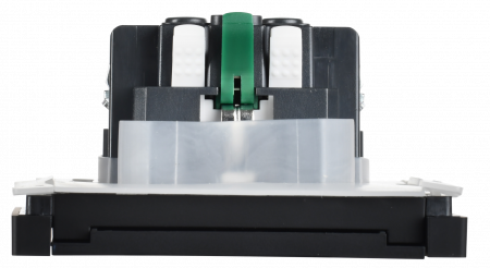 FORTE&PIANO Розетка 1-местная с заземлением с защитными шторками и крышкой безвинтовое крепление 16А IP44 FP119 черный IEK FP-R16-16-1-44-K02