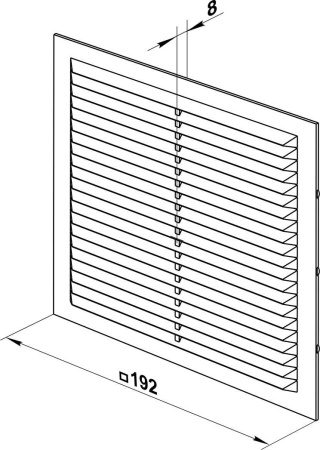 Решетка вентиляционная вытяжная  1919, цвет светло-коричневый
