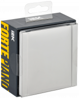 FORTE&PIANO Розетка 1-местная с заземлением с защитными шторками и крышкой безвинтовое крепление 16А IP44 FP219 белый IEK FP-R16-16-1-44-K01