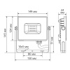 Прожектор светодиодный ДО-50w 4000К 4000Лм IP65 черный FERON LL-921 29497