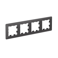 ATLASDESIGN AIR 4-постовая РАМКА, БАЗАЛЬТ/дымчатый черный Systeme Electric ATN221404