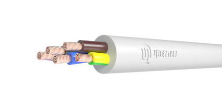 Провод ПВС 4х1,5+1х1,5 белый Цветлит КЗ 00-00135341