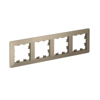 ATLASDESIGN AIR 4-постовая РАМКА, ШАМПАНЬ/дымчатый черный Systeme Electric ATN220504