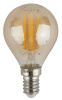 Лампа светодиодная F-LED P45-9W-840-E14 gold (филамент, шар золот, 9Вт, нейтр, E14) (10/100/3600) ЭРА Б0047028