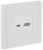 FORTE&PIANO Розетка USB A+C 3.1А FP250 белый IEK FP-U22-D31-K01