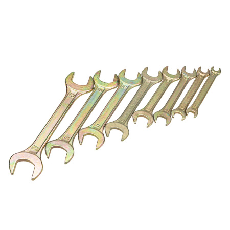 Набор ключей рожковых (6х7-20х22 мм), (упак - 8 шт.), желтый цинк REXANT 12-5844-2