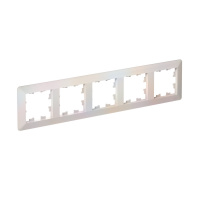 ATLASDESIGN AIR 5-постовая РАМКА, ЖЕМЧУГ/дымчатый белый Systeme Electric ATN220405