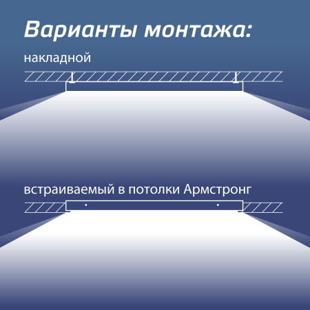 Светильник светодиодный ДВО-36Вт 595х595 4000К 3100 Лм призма IP20 Космос KOC_DVO36W4K_PR