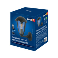 Светильник уличный, под лампу Е27. Архитектурный накладной. UUL-S80A 60W/E27 IP54 BLACK Корпус черный. TM . Uniel UL-00006812