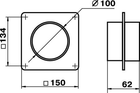 Соединитель с монтажной пластиной D100 в индивидуальной упаковке 151