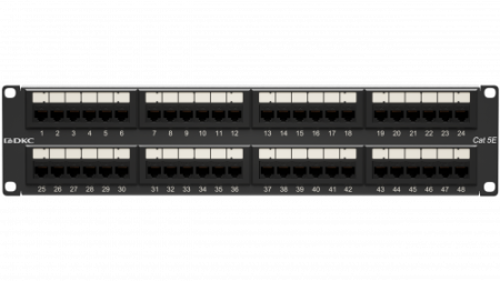 Патч-панель 192UCAT5E 48 портов RJ45 неэкранированная DKC RN5PPU242