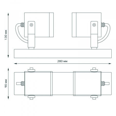 Светильник архитектурный ДБУ под лампу 35 Вт 2хGU10 AC 220В IP54 280х90х130мм Sonata Gauss GAUSS GD153