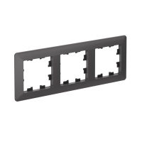 ATLASDESIGN AIR 3-постовая РАМКА, БАЗАЛЬТ/дымчатый черный Systeme Electric ATN221403