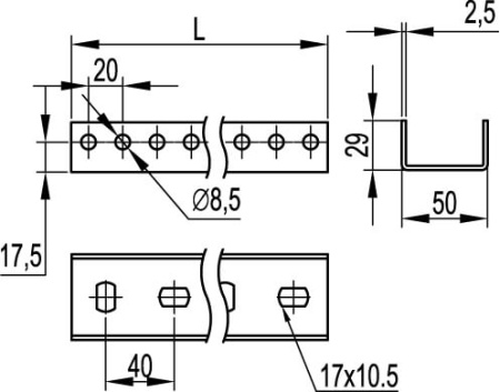 Миниканал TMC 25х17