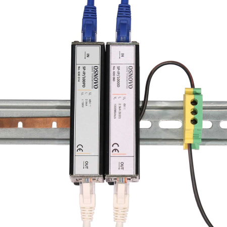 Устройство грозозащиты до 100 Мб/с RJ45 монтаж на DIN-рейку