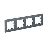 ATLASDESIGN AIR 4-постовая РАМКА, ГРИФЕЛЬ/дымчатый черный Systeme Electric ATN220704