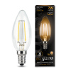 Лампа светодиодная филаментная LED 7 Вт 550 лм 2700К AC185-265В E14 свеча теплая  Black Filament Gauss GAUSS 103801107