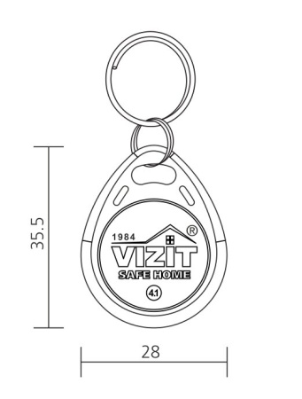 Ключ RF (RFID-1356 МГц) Обеспечивает дополнительную защиту несанкционированного администрирования системы доступа Vizit Ключ VIZIT-RF3.1