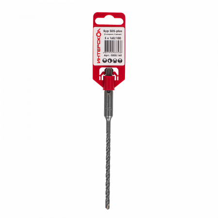Бур SDS-plus (2 спирали, 2 резца)  5х160/100 Интерскол 0505.160