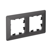 ATLASDESIGN AIR 2-постовая РАМКА, БАЗАЛЬТ/дымчатый черный Systeme Electric ATN221402