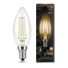 Лампа светодиодная филаментная LED 11 Вт 810 лм 2700К AC185-265В E14 свеча теплая  Black Filament Gauss GAUSS 103801111