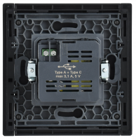 FORTE&PIANO Розетка USB A+C 3.1А FP150 черный IEK FP-U22-D31-K02